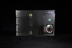 Southern Pride SRG-800 commercial gas smoker with the firebox door open
