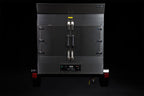 Southern Pride SP-700 Mobile trailer-mounted gas rotisserie smoker, front view with doors closed