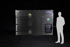 Southern Pride SRG-800 commercial gas smoker shown to scale beside a person