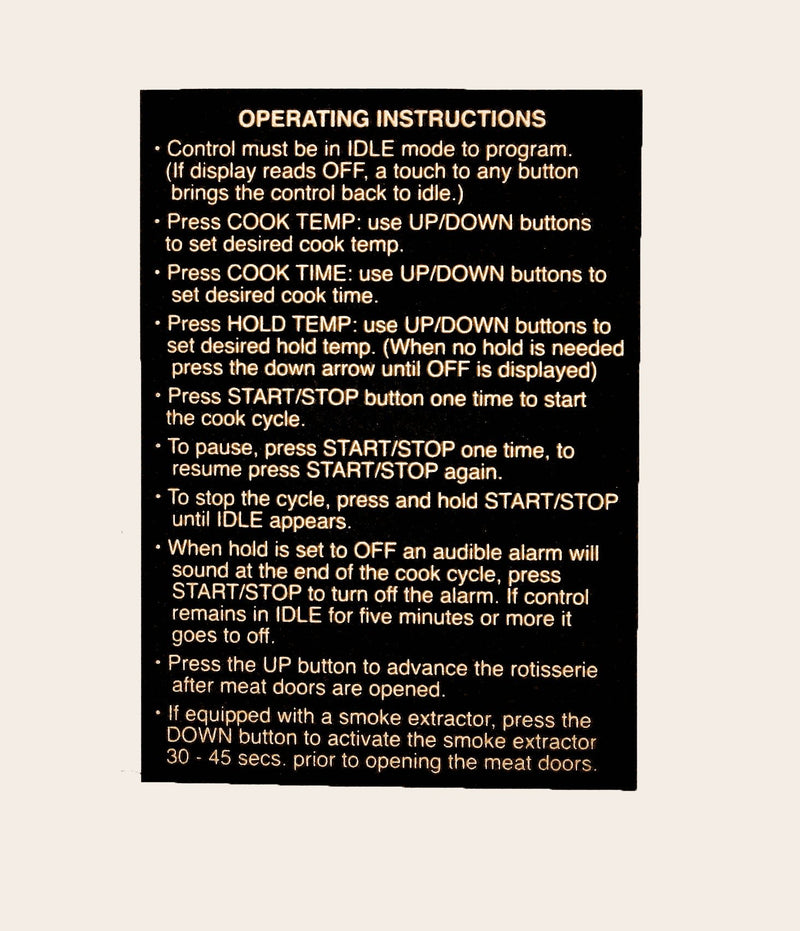 415038 SPX-300 Old Style Instructions Sticker