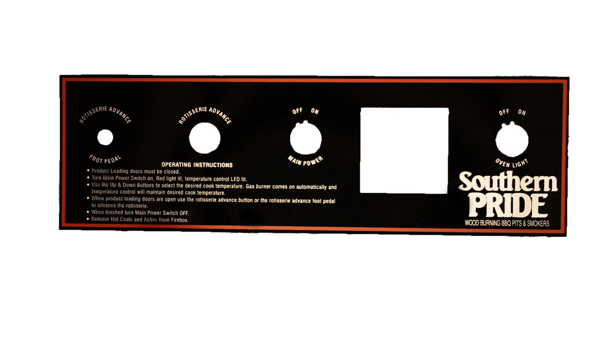 415040 CV Control Thermostat Polyester Mylar Overlay Sticker - Southern Pride of Texas | Smokers & Smoker Parts