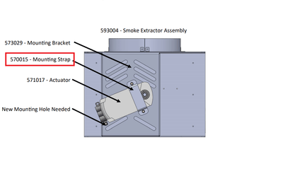 570015 Smoke Extractor Direct Drive Actuator Motor Large Mounting Strap - Southern Pride of Texas | Smokers & Smoker Parts