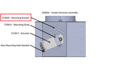 573029 Smoke Extractor Direct Drive Actuator Motor Mounting Bracket - Southern Pride of Texas | Smokers & Smoker Parts