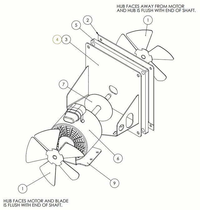 592002 Convection Fan Motor Complete Assembly XLR-350, SPK-500 - Southern Pride of Texas®