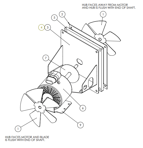 592005 Convection Fan Motor Complete Assembly NEW STYLE - Southern Pride of Texas | Smokers & Smoker Parts